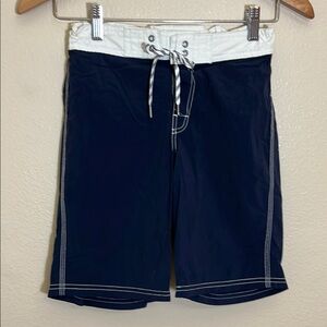 Crewcuts Navy White Nylon Summer Beach Swim Trunks